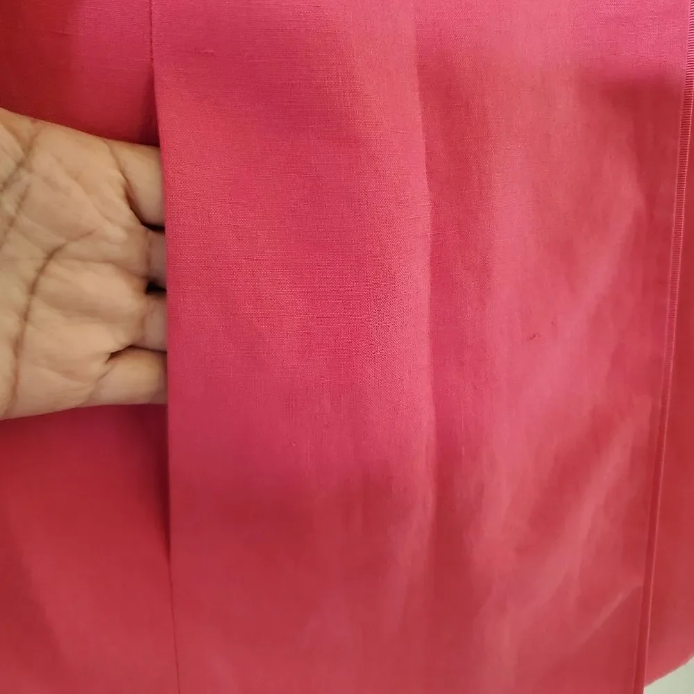 Vtg WORTH Petite Women's Pink  Blazer Silk & Linen-Blend  Size 14 Preppy‎